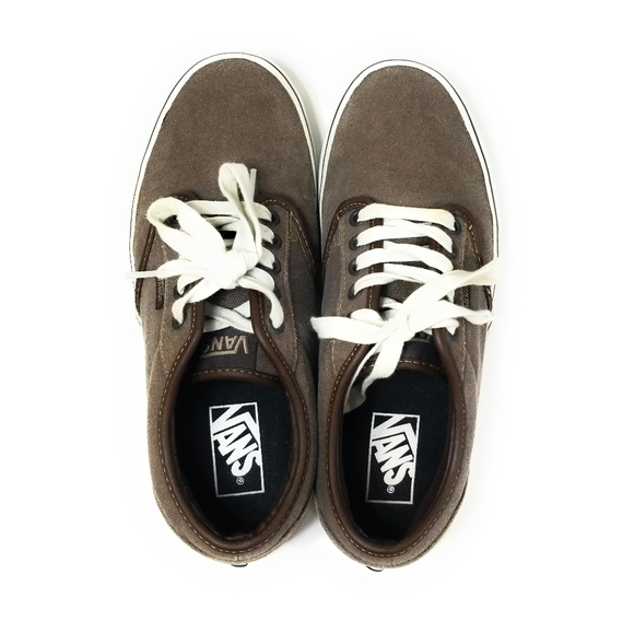 Vans Atwood Washed Brown Canvas Low Top Skater Shoes Sneakers Mens Size 7.5 - Picture 7 of 10